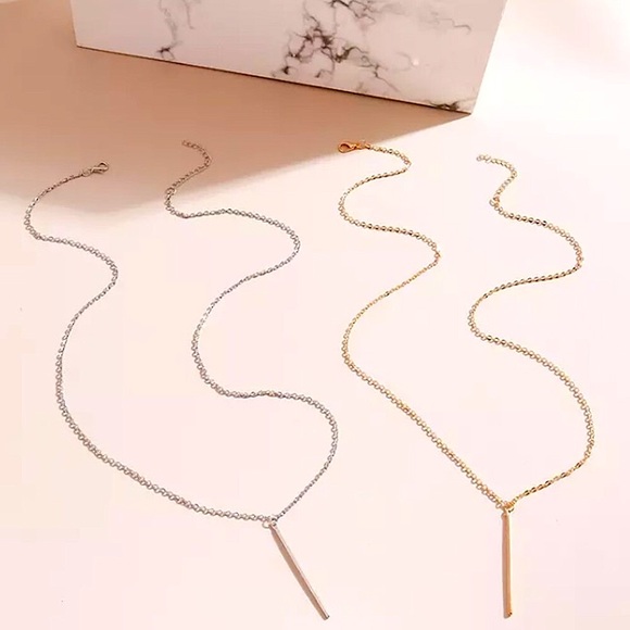 🔴𝟭𝟬/$𝟮𝟱🔴NEW Gold Bar Long Simple Necklace - Picture 8 of 13